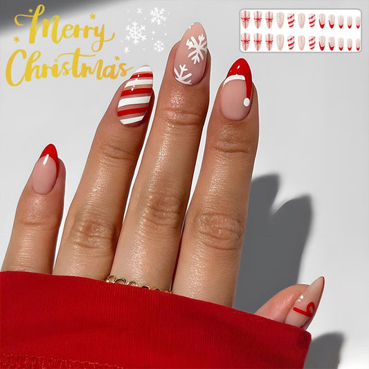 24pcs Christmas False NailsArt Sticker